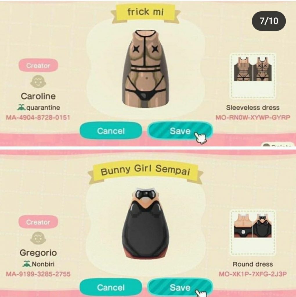 Kinky Sexy Animal Crossing Designs